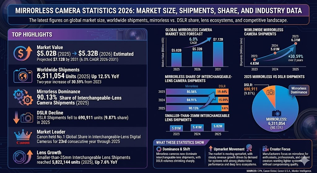 mirrorless camera statistics